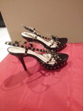 Sparkly high, high heel fancy shoes